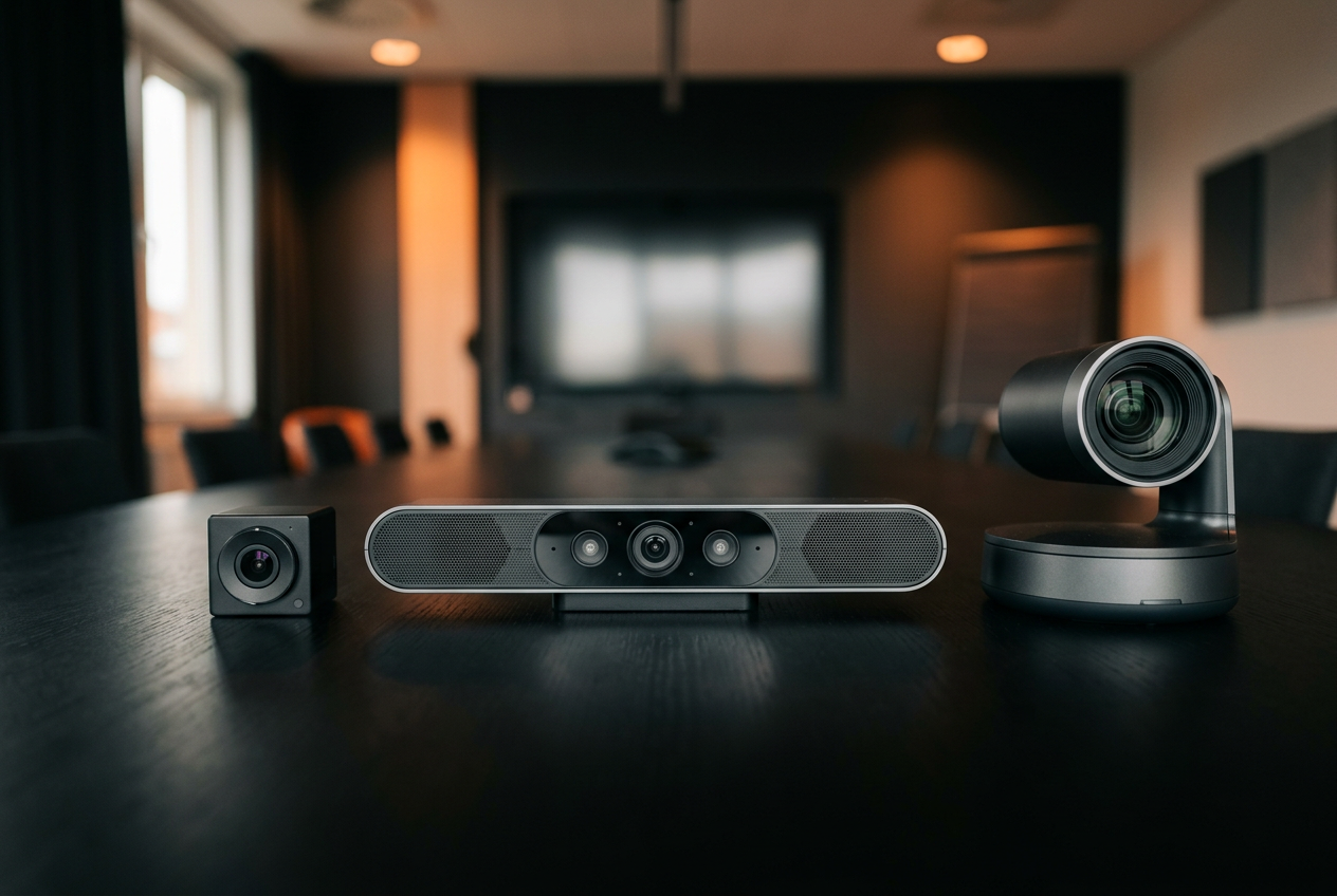 KI-Kameras für Konferenzräume im Vergleich: USB-Kamera, Videobar und PTZ-Kamera